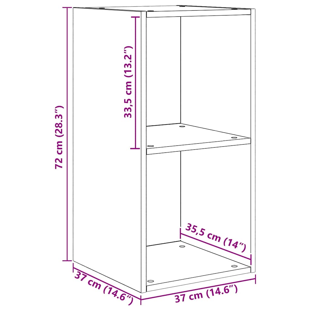 Set TV komoda Zidne 2 pcs Umjetnički hrast 37 x 37 x 72 cm