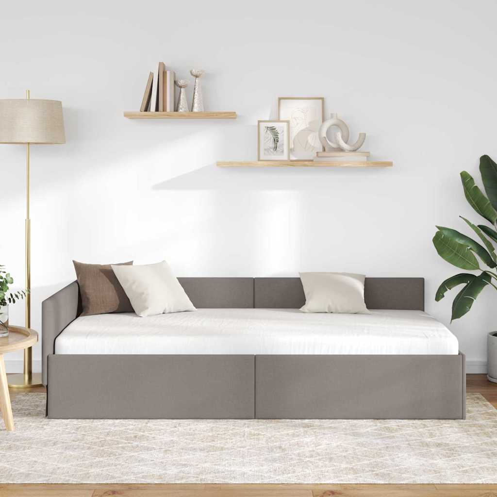 Kutni okvir kreveta Sivo-smeđa 90 cm x 190 cm tkanina