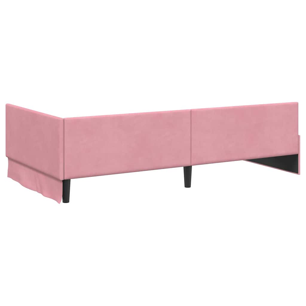 Kutni okvir kreveta Ružičasta 90 cm x 200 cm Baršun