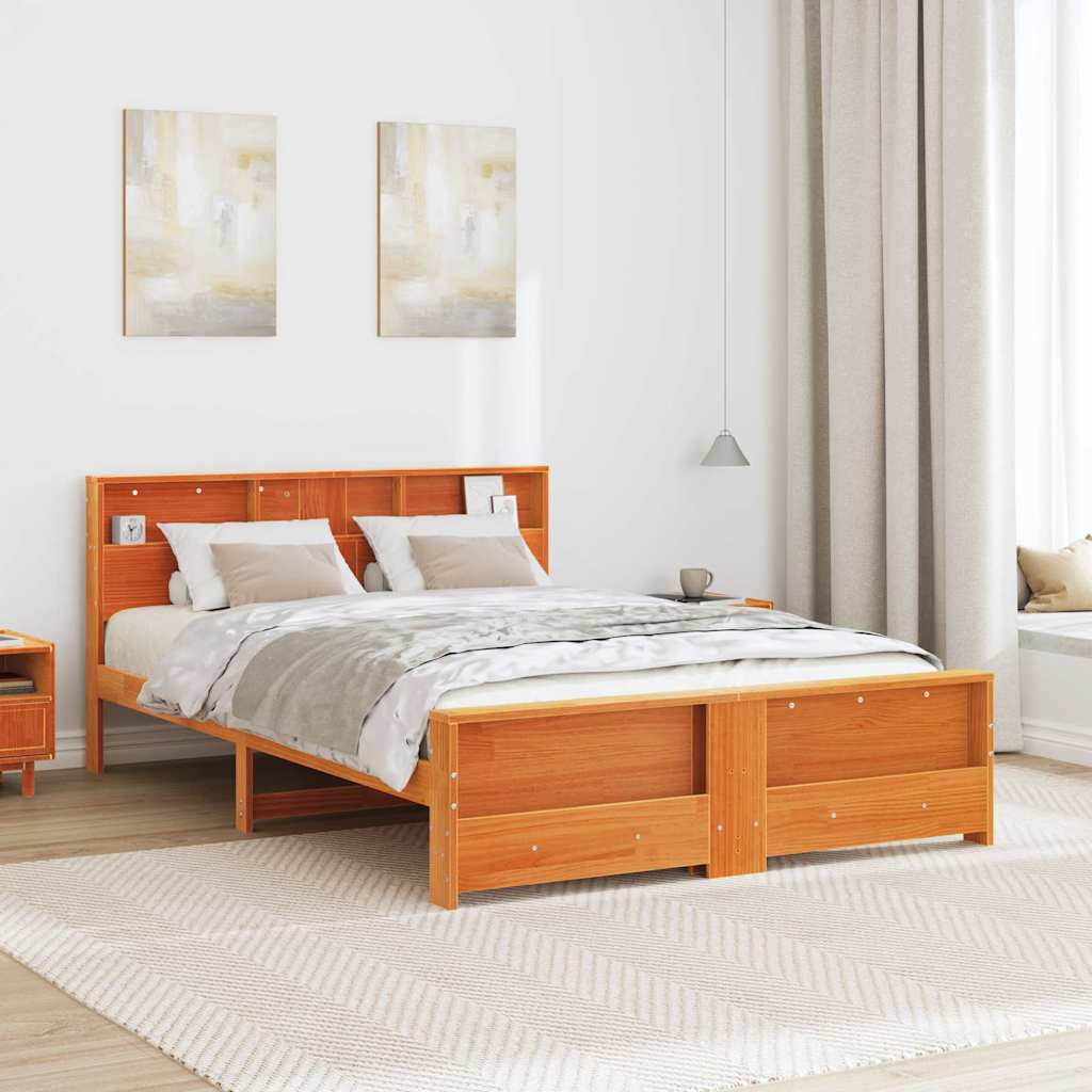 Krevetna konstrukcija Vosak smeđa 150 x 200 cm Masivna borovina