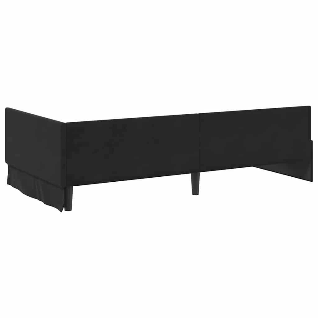 Kutni krevetni okvir s madracem 2 kom. Crna 100 x 200 cm Baršun