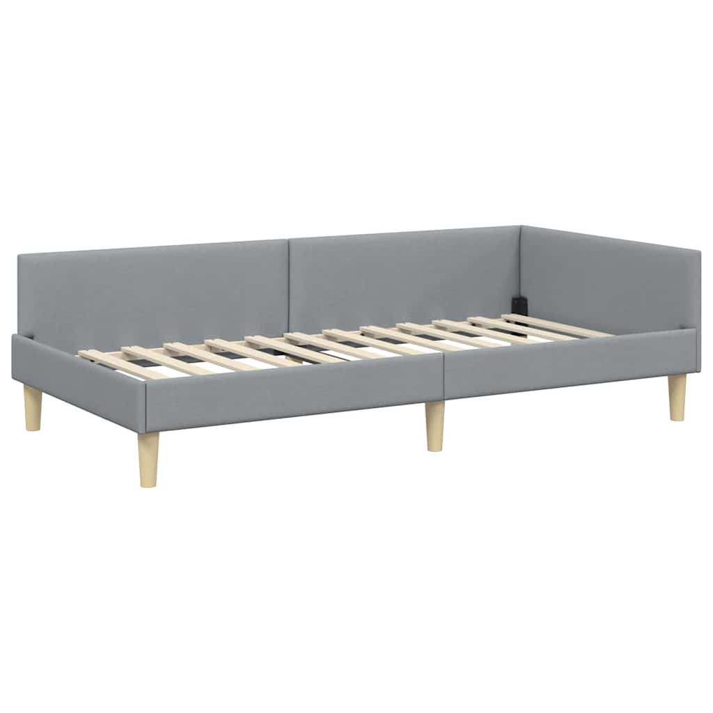 Kutni krevetni okvir s madracem 2 kom. Svijetlo siva Svjetlosiva 100 x 200 cm