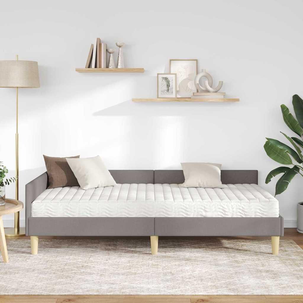 Kutni krevetni okvir s madracem 2 kom. Sivo-smeđa 100 x 200 cm