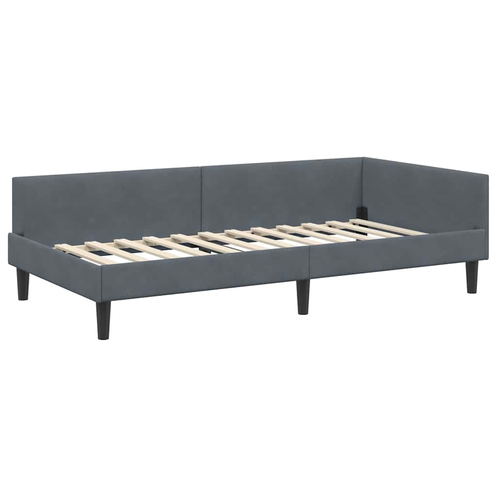 Kutni krevetni okvir s madracem 2 kom. Tamnosiva 80 x 200 cm