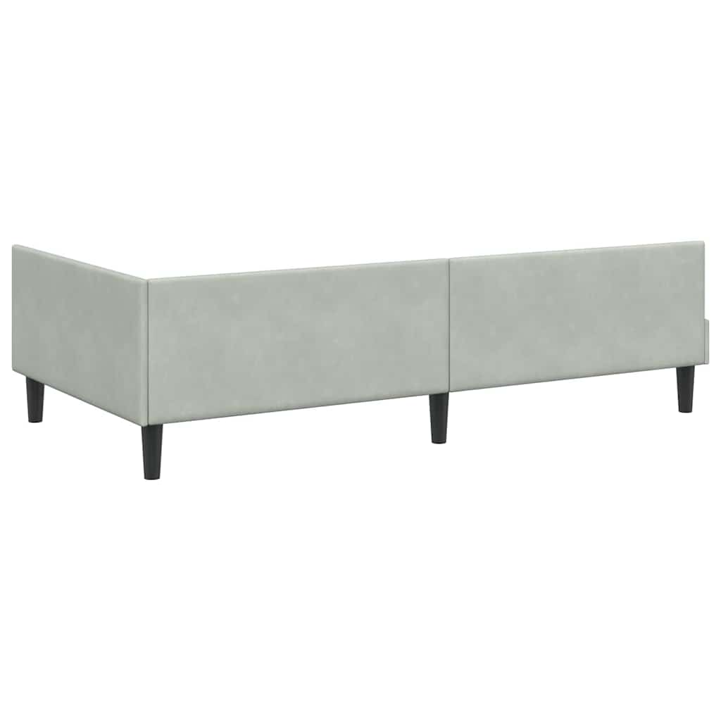 Kutni krevetni okvir s madracem 2 kom. Svjetlosiva 90 x 200 cm