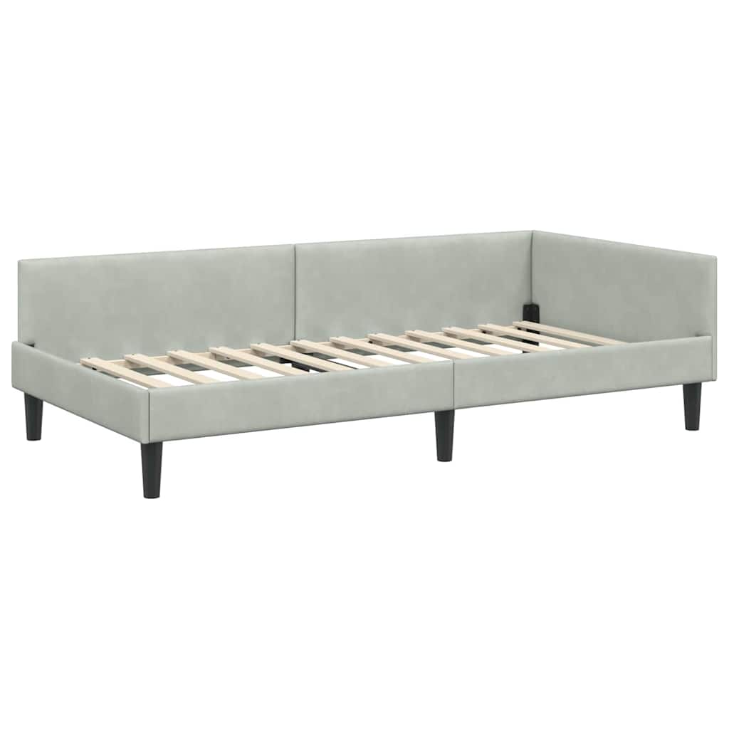 Kutni krevetni okvir s madracem 2 kom. Svjetlosiva 90 x 200 cm