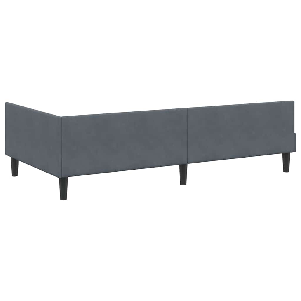 Kutni krevetni okvir s madracem 2 kom. Tamnosiva 90 x 200 cm