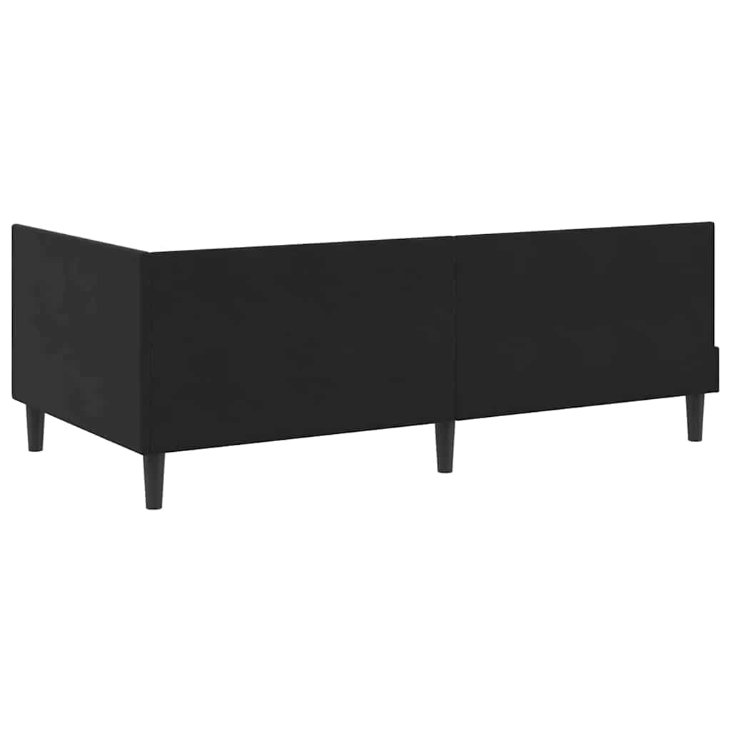 Kutni krevetni okvir s madracem 2 kom. Crna 90 x 190 cm Baršun