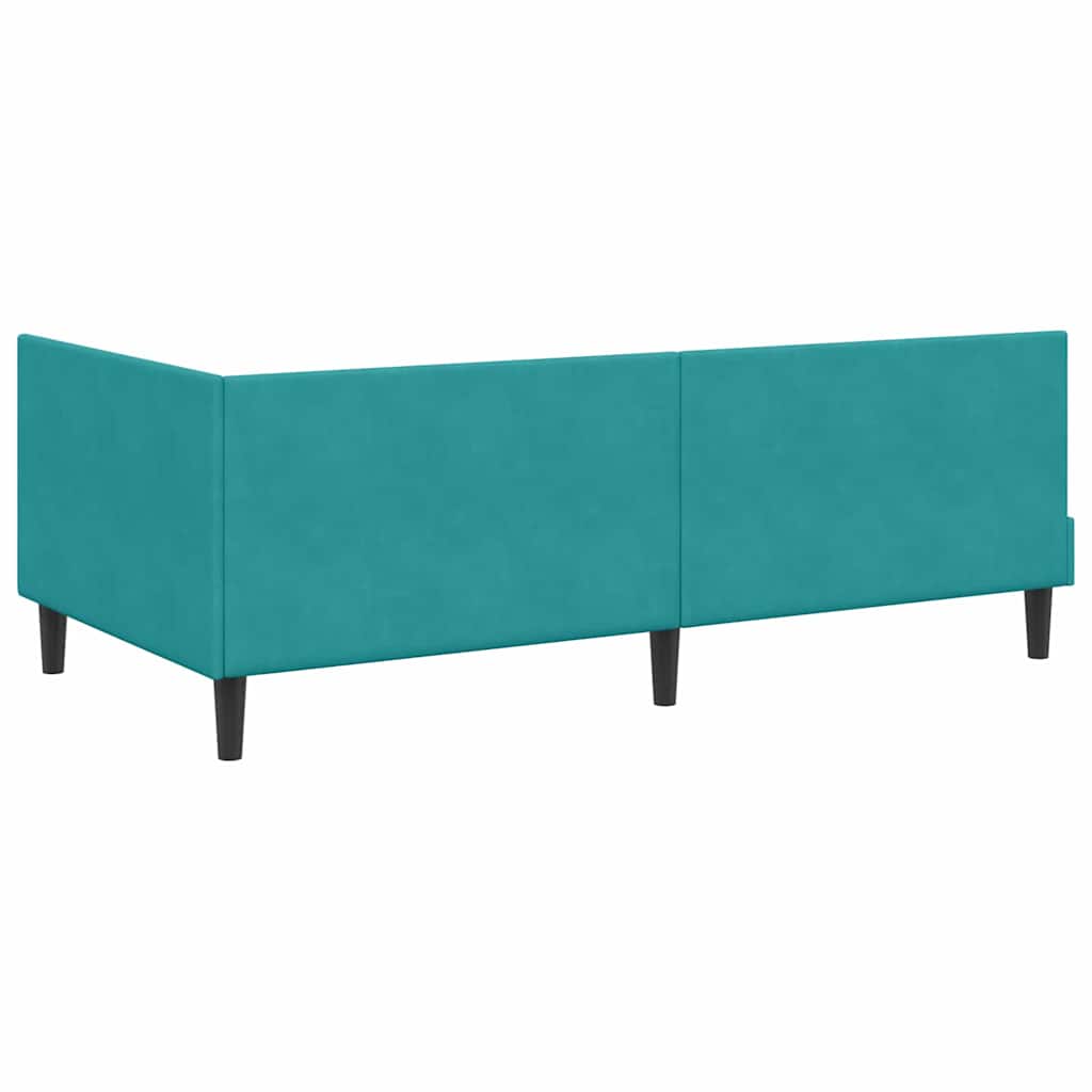 Kutni krevetni okvir s madracem 2 kom. Tirkizna 90 x 200 cm