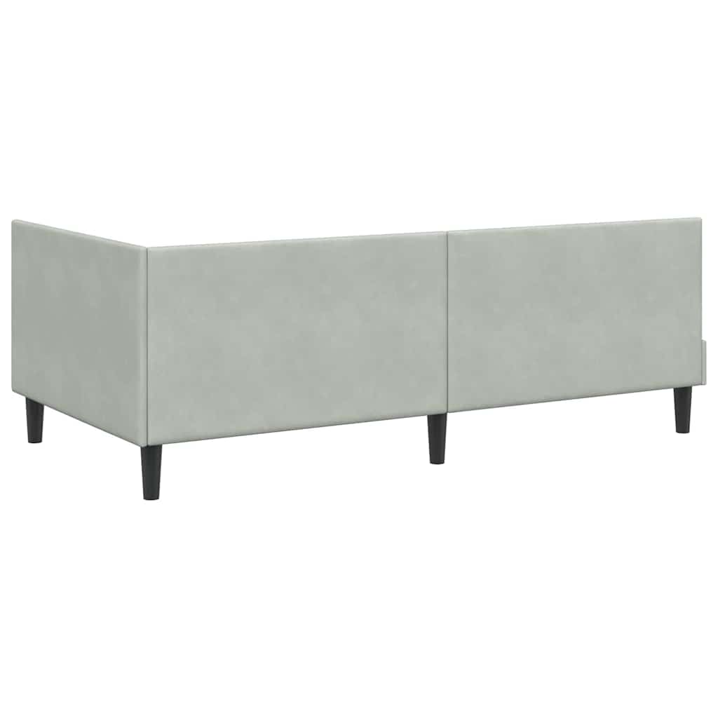 Kutni krevetni okvir s madracem 2 kom. Svjetlosiva 100 x 200 cm