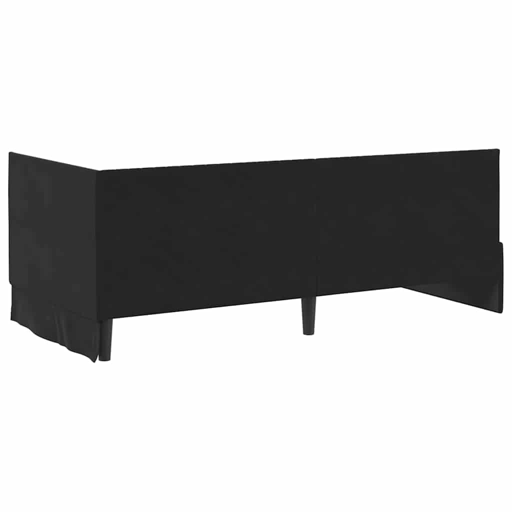 Kutni krevetni okvir s madracem 2 kom. Crna 90 x 190 cm Baršun