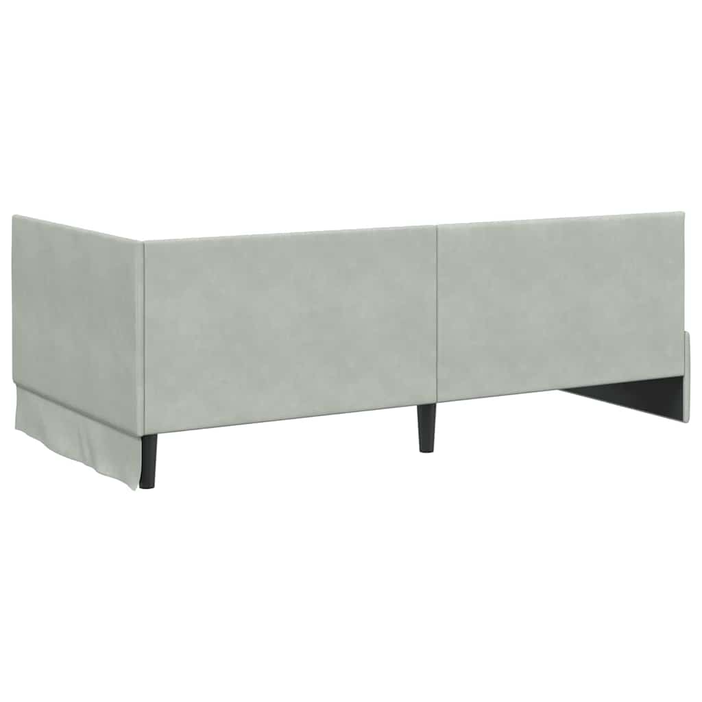 Kutni krevetni okvir s madracem 2 kom. Svjetlosiva 90 x 200 cm