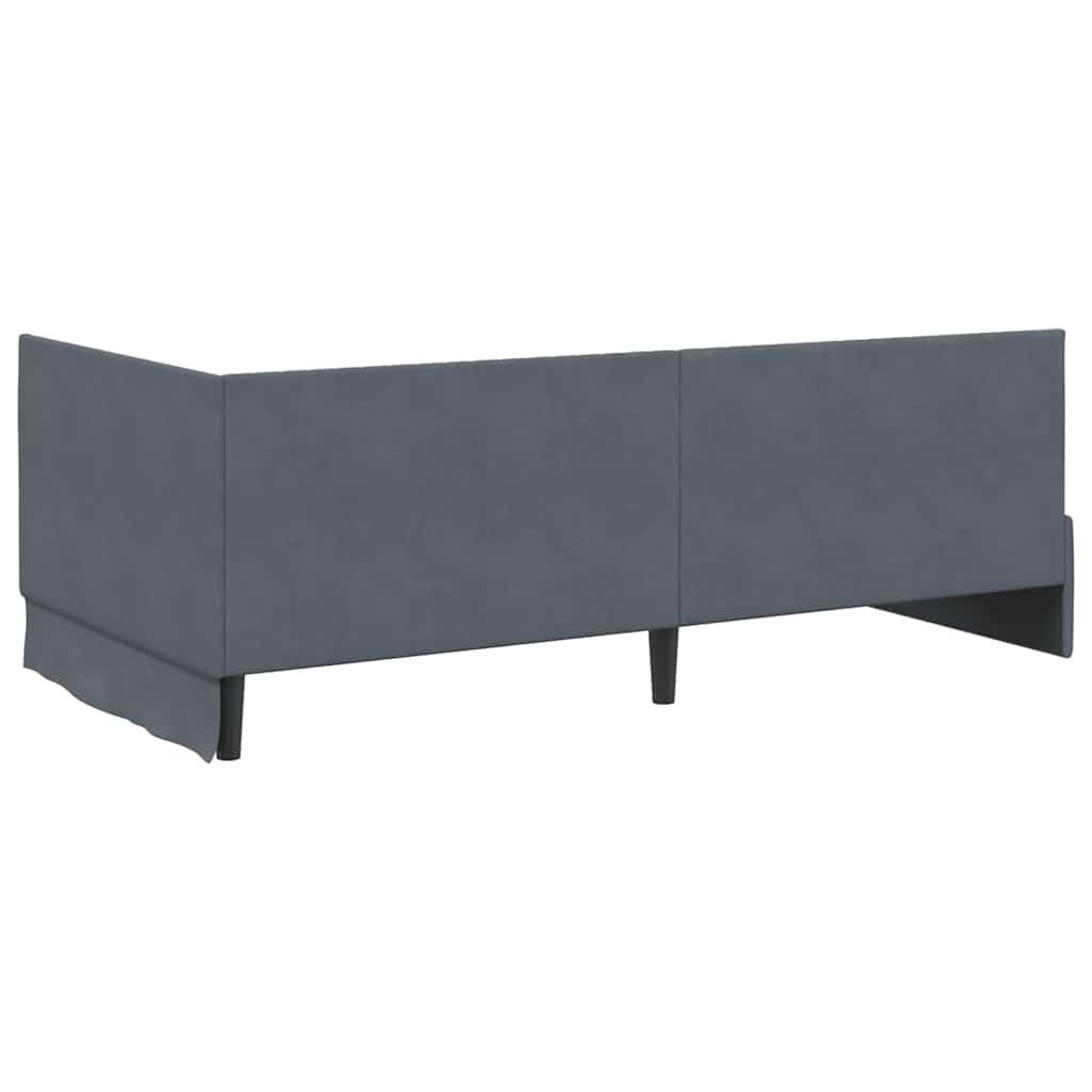Kutni krevetni okvir s madracem 2 kom. Tamnosiva 100 x 200 cm