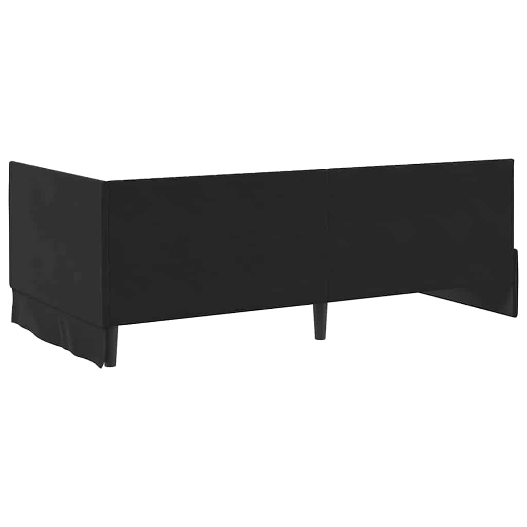 Kutni krevetni okvir s madracem 2 kom. Crna 100 x 200 cm Baršun