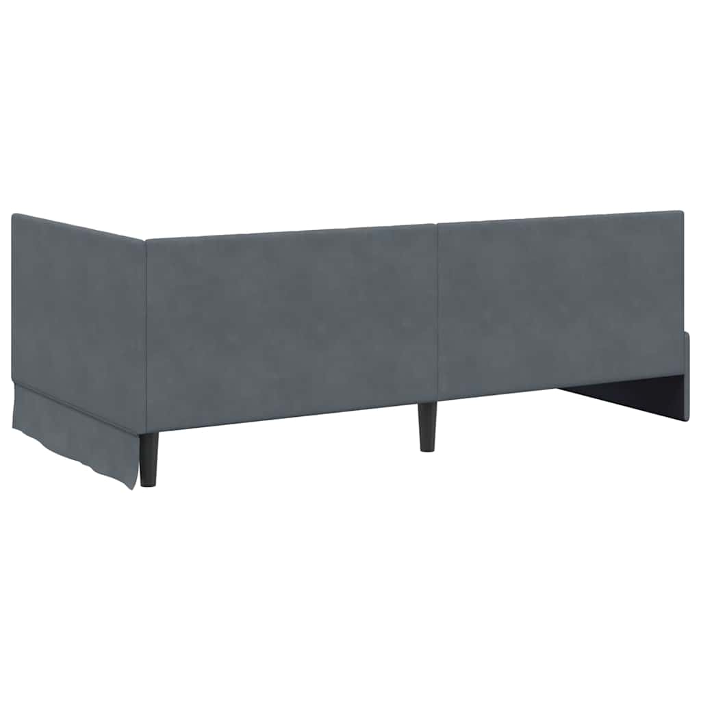 Kutni krevetni okvir s madracem 2 kom. Tamnosiva 90 x 190 cm