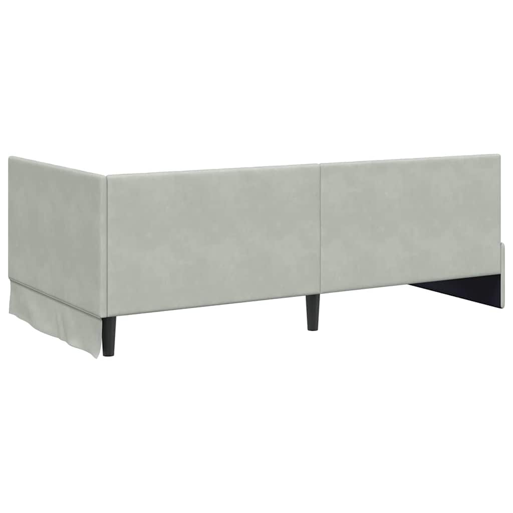 Kutni krevetni okvir s madracem 2 kom. Svjetlosiva 90 x 200 cm
