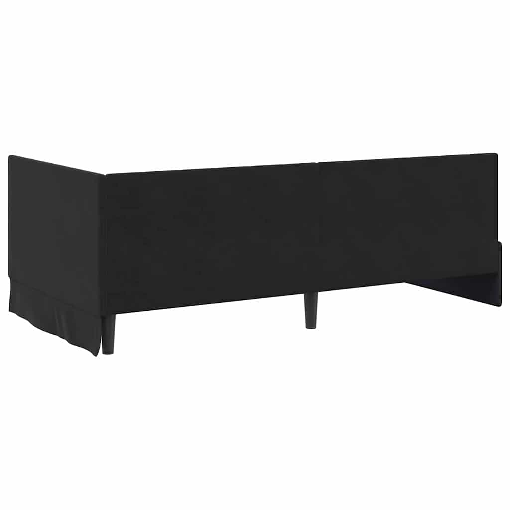 Kutni krevetni okvir s madracem 2 kom. Crna 100 x 200 cm Baršun