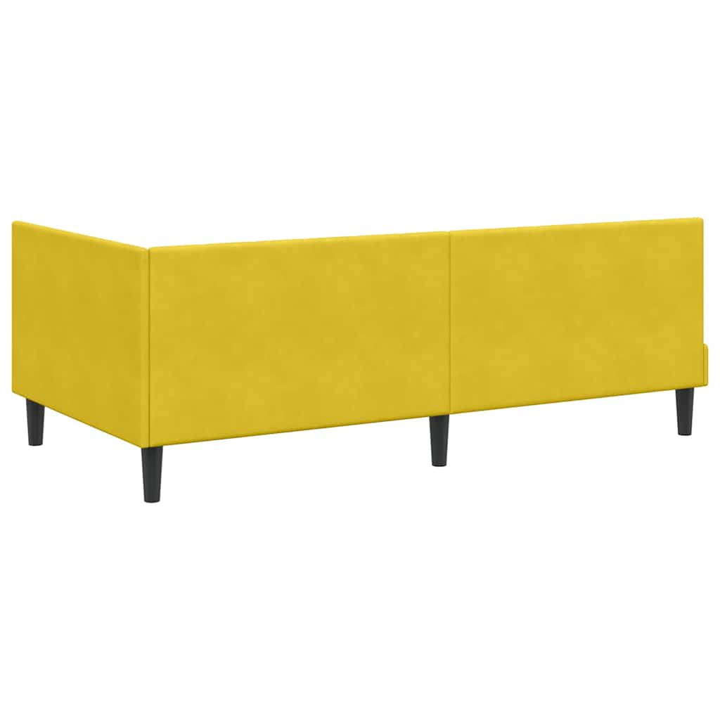 Kutni krevetni okvir s madracem 2 kom. Žuta 90 x 190 cm Baršun