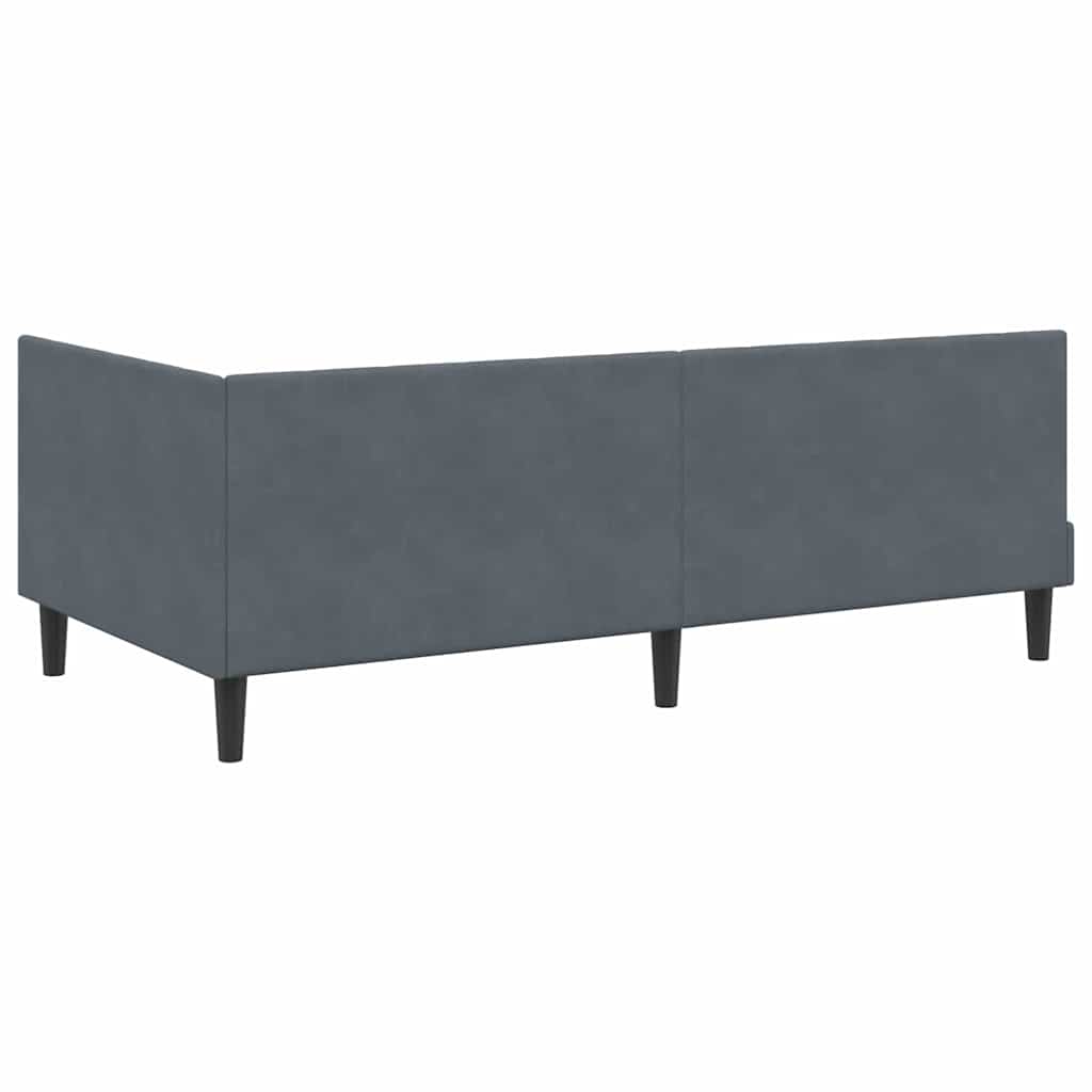 Kutni krevetni okvir s madracem 2 kom. Tamnosiva 100 x 200 cm