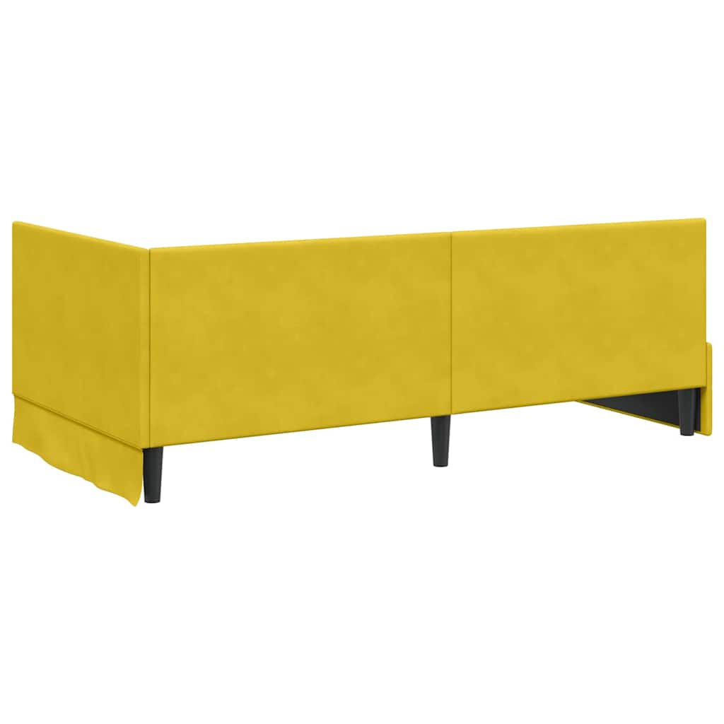 Kutni krevetni okvir s madracem 2 kom. Žuta 90 x 200 cm Baršun