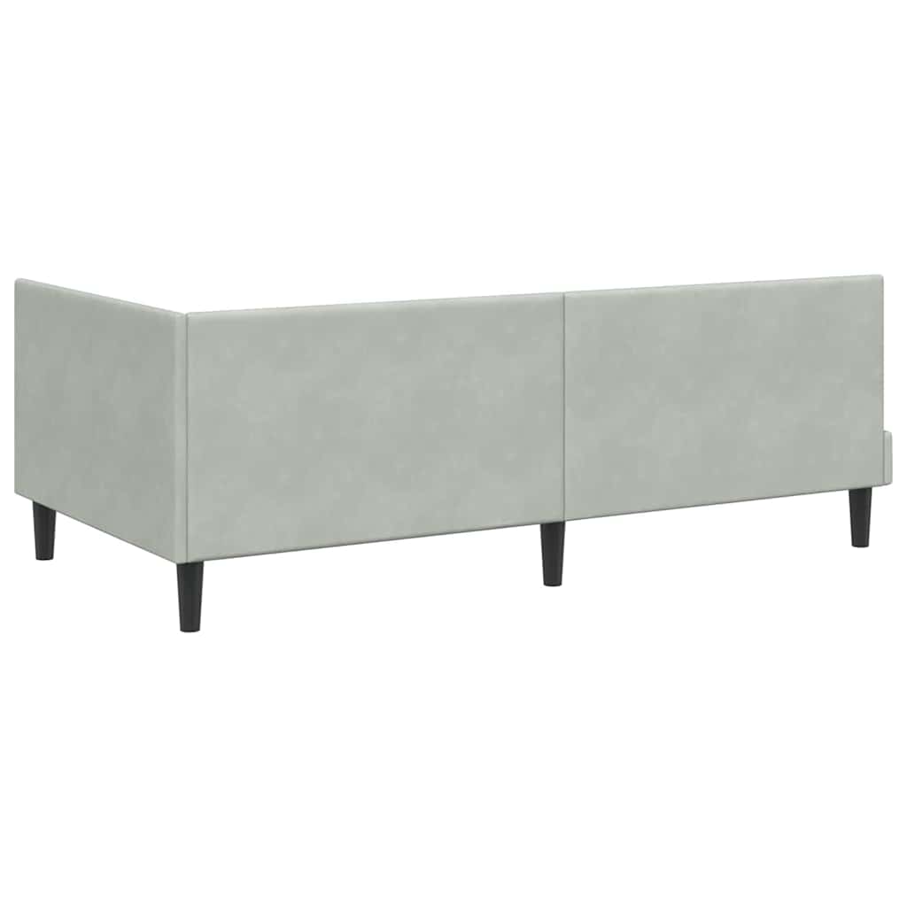 Kutni krevetni okvir s madracem 2 kom. Svjetlosiva 90 x 200 cm
