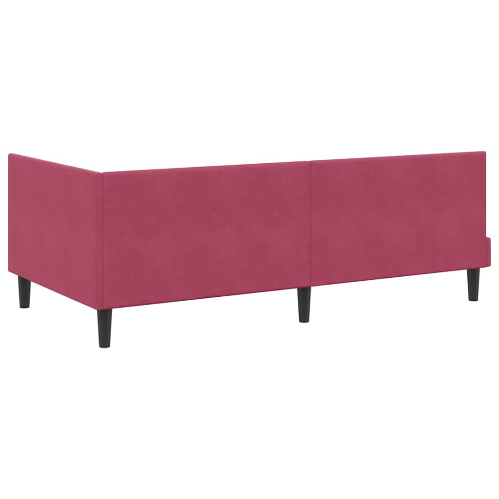 Kutni krevetni okvir s madracem 2 kom. Vinska crvena 90 x 200 cm