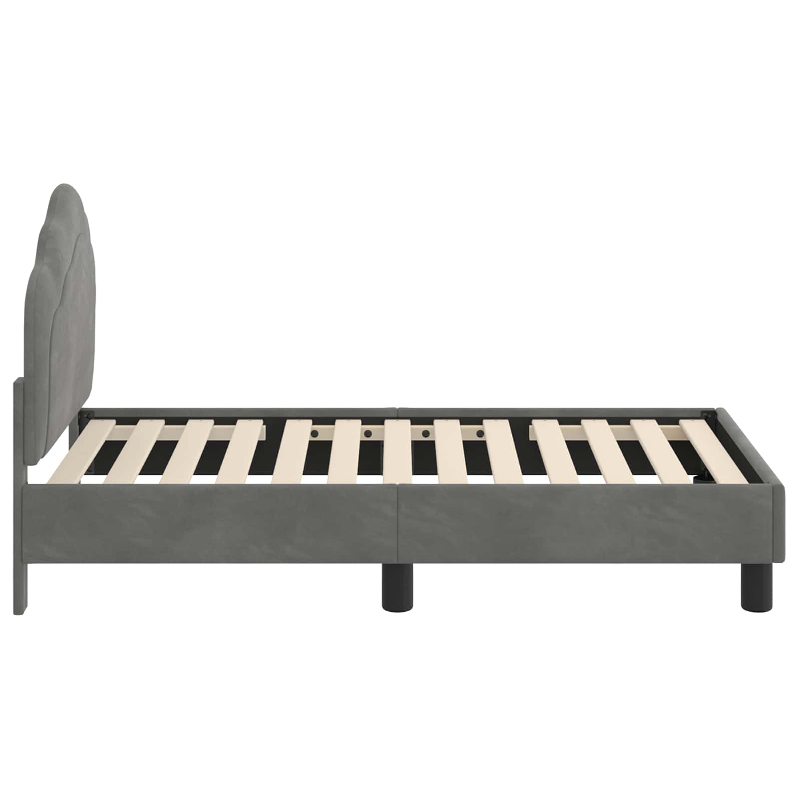 Okvir kreveta za malu djecu s naslonom Tamnosiva 70 x 140 cm