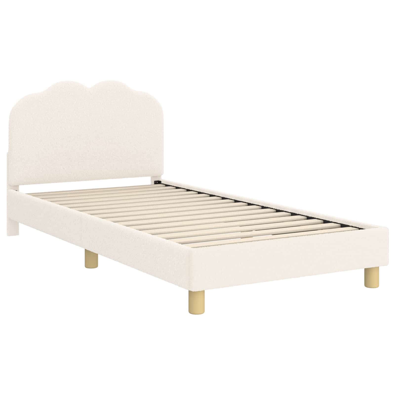 Krevet za djecu s uzglavljem Krem 80 x 200 cm Bouclé