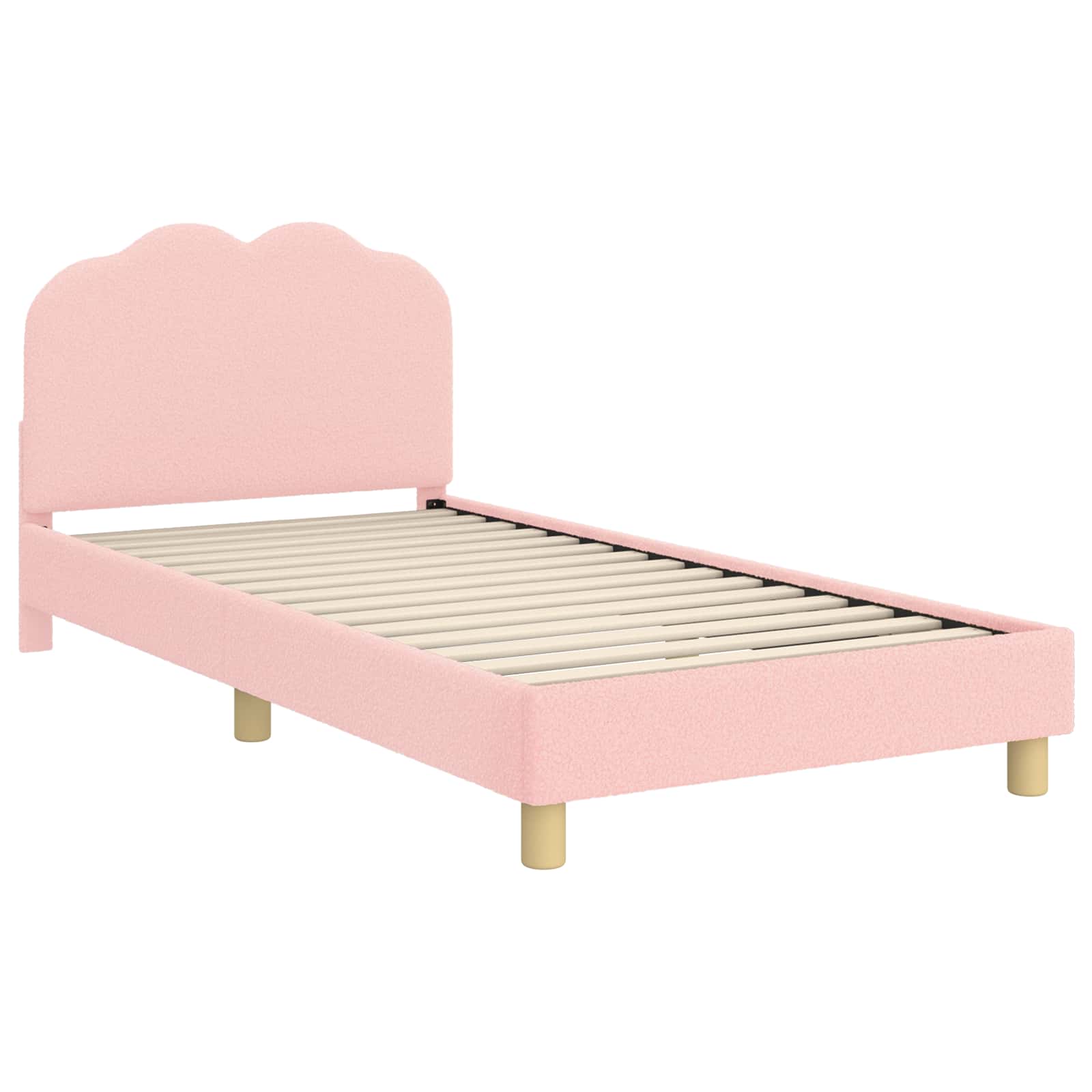 Krevet za djecu s uzglavljem Ružičasta 90 x 200 cm Bouclé