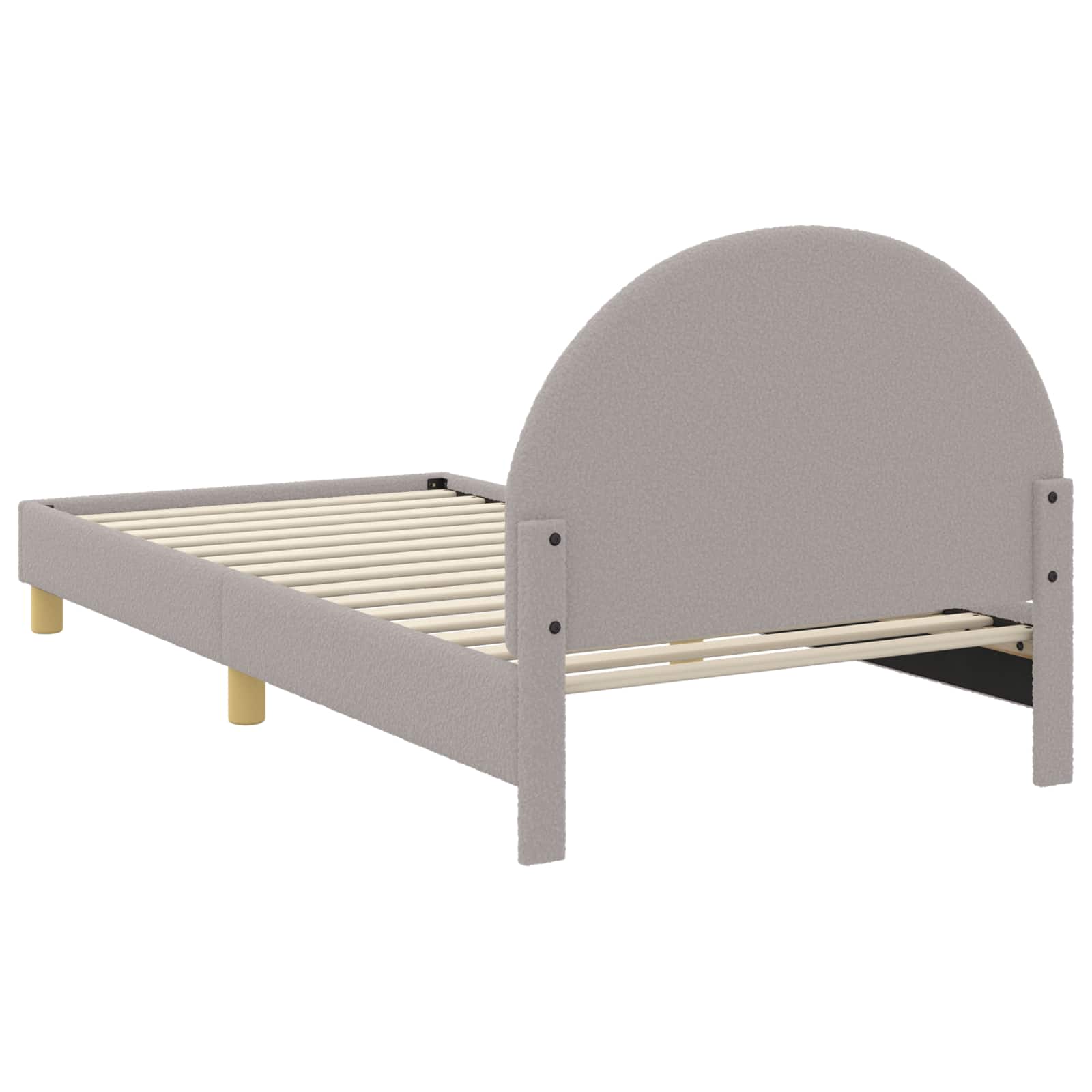 Krevet za djecu s uzglavljem Svjetlosiva 90 x 190 cm Bouclé