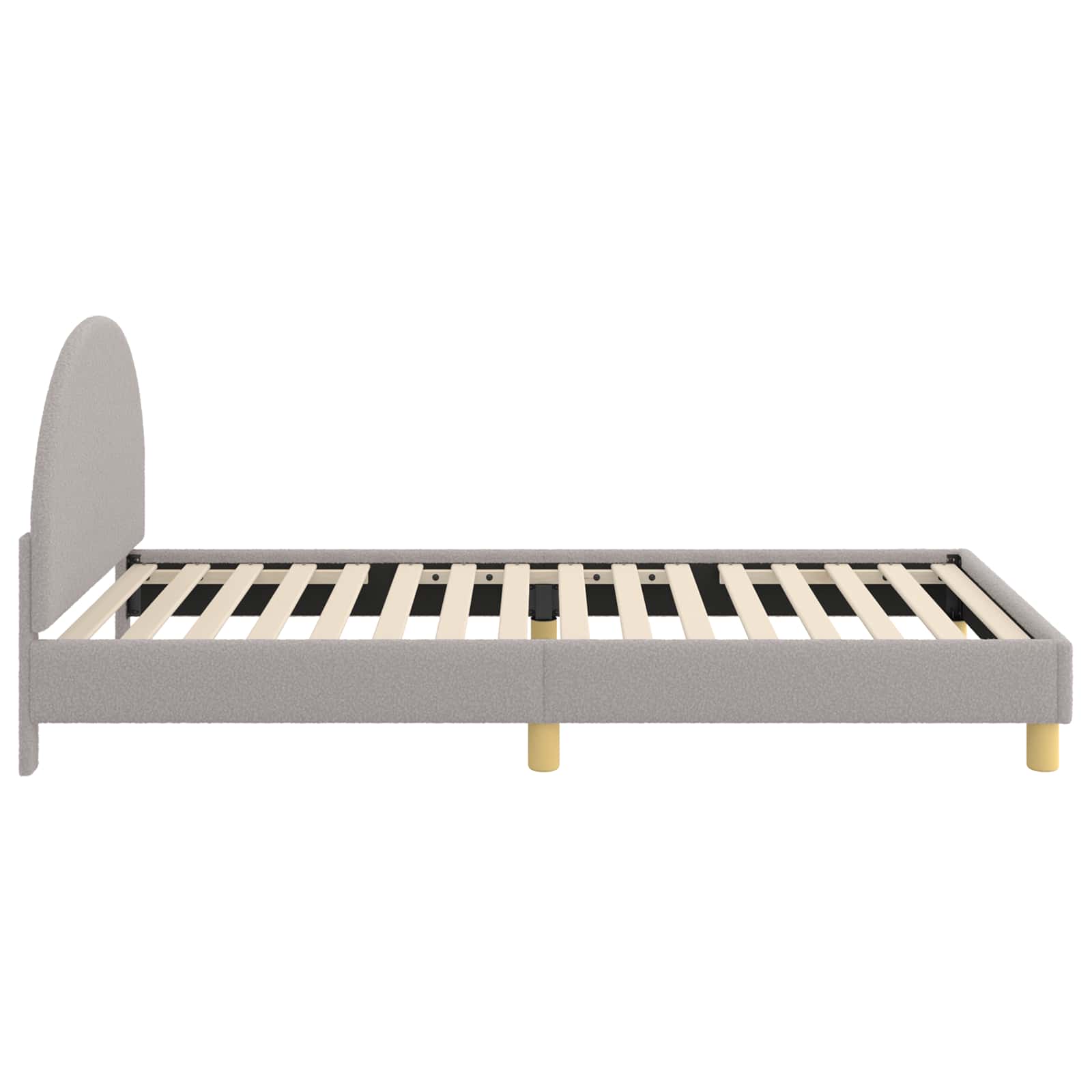 Krevet za djecu s uzglavljem Svjetlosiva 90 x 200 cm Bouclé