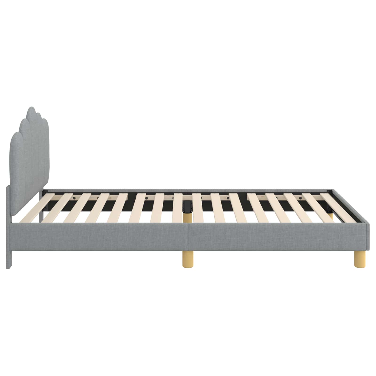 Krevet za djecu s uzglavljem Svjetlosiva 80 x 200 cm Tkanina