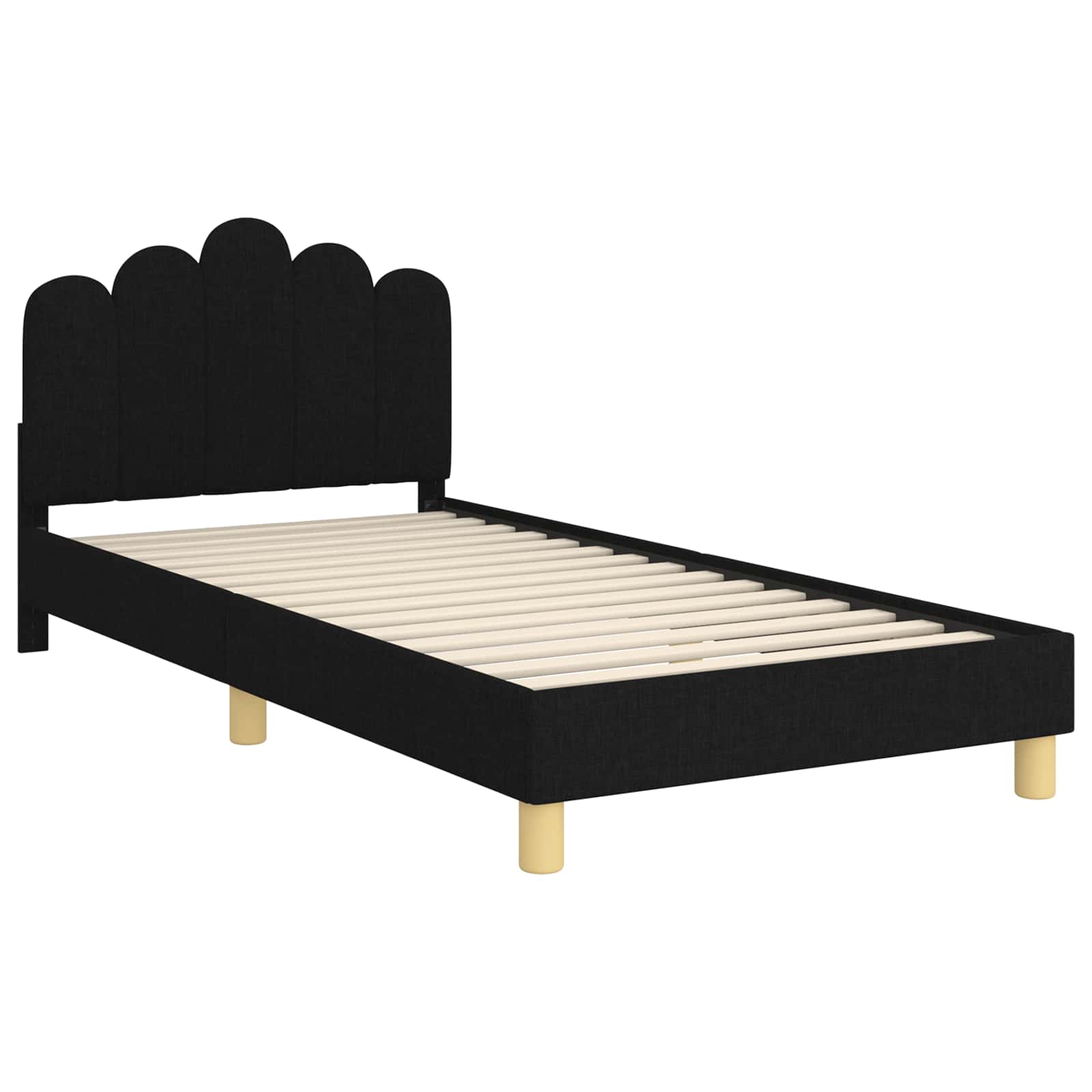 Krevet za djecu s uzglavljem Crna 80 x 200 cm Tkanina