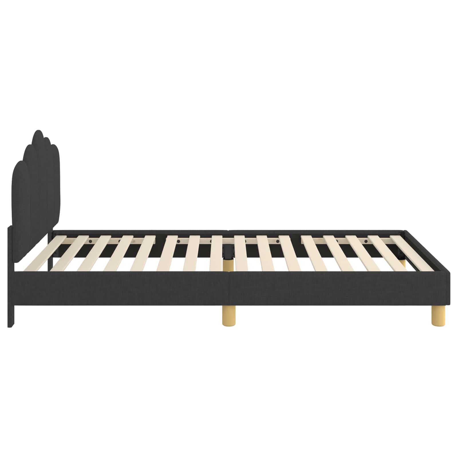 Krevet za djecu s uzglavljem Crna 90 x 200 cm Tkanina