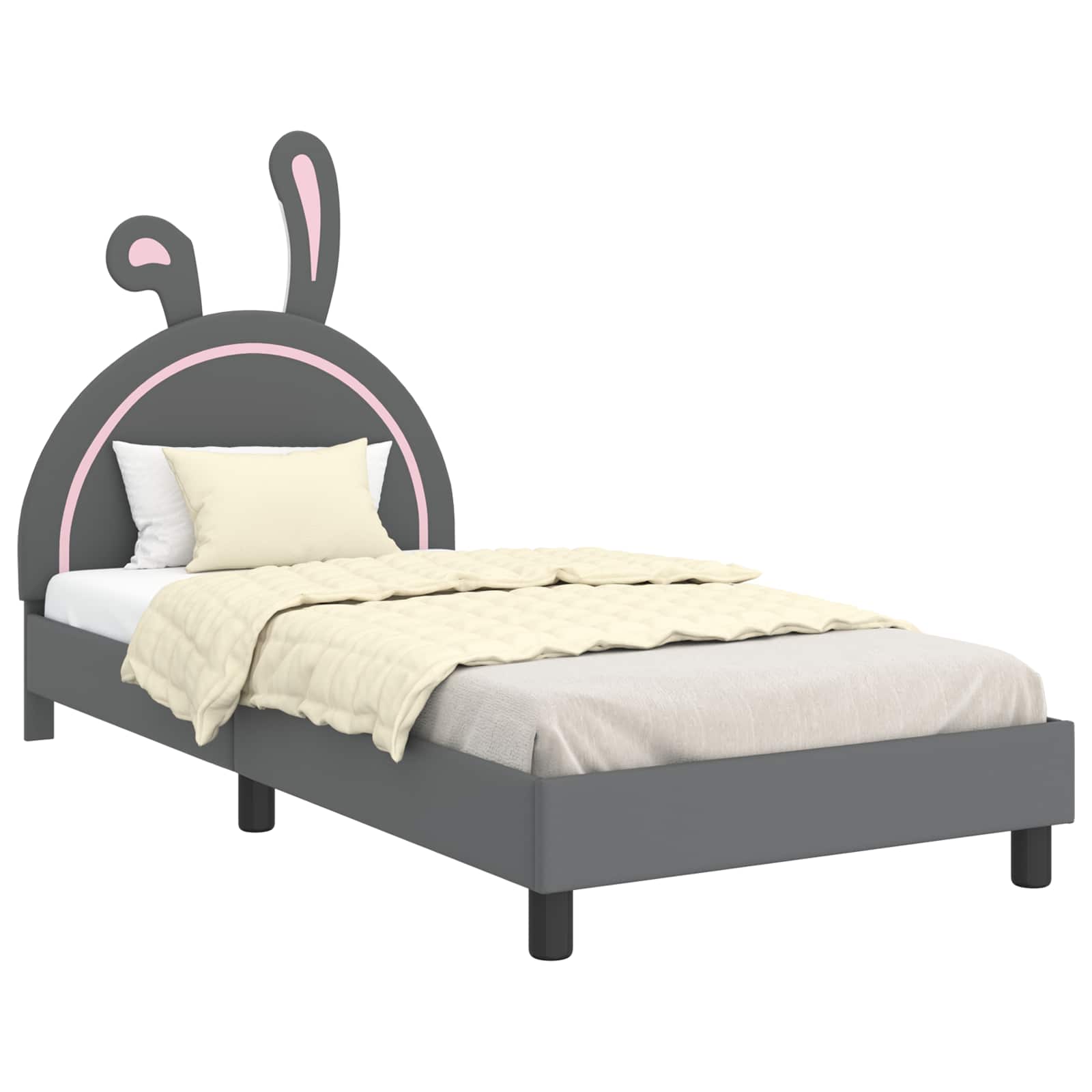 Krevet za djecu s uzglavljem Svjetlosiva 90 x 200 cm PU