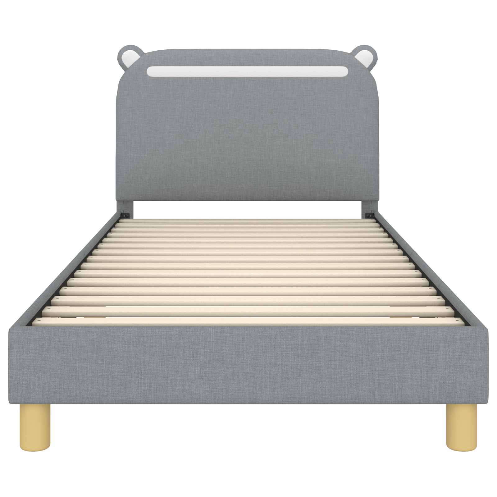 Krevet za djecu s uzglavljem Svjetlosiva 80 x 200 cm Tkanina