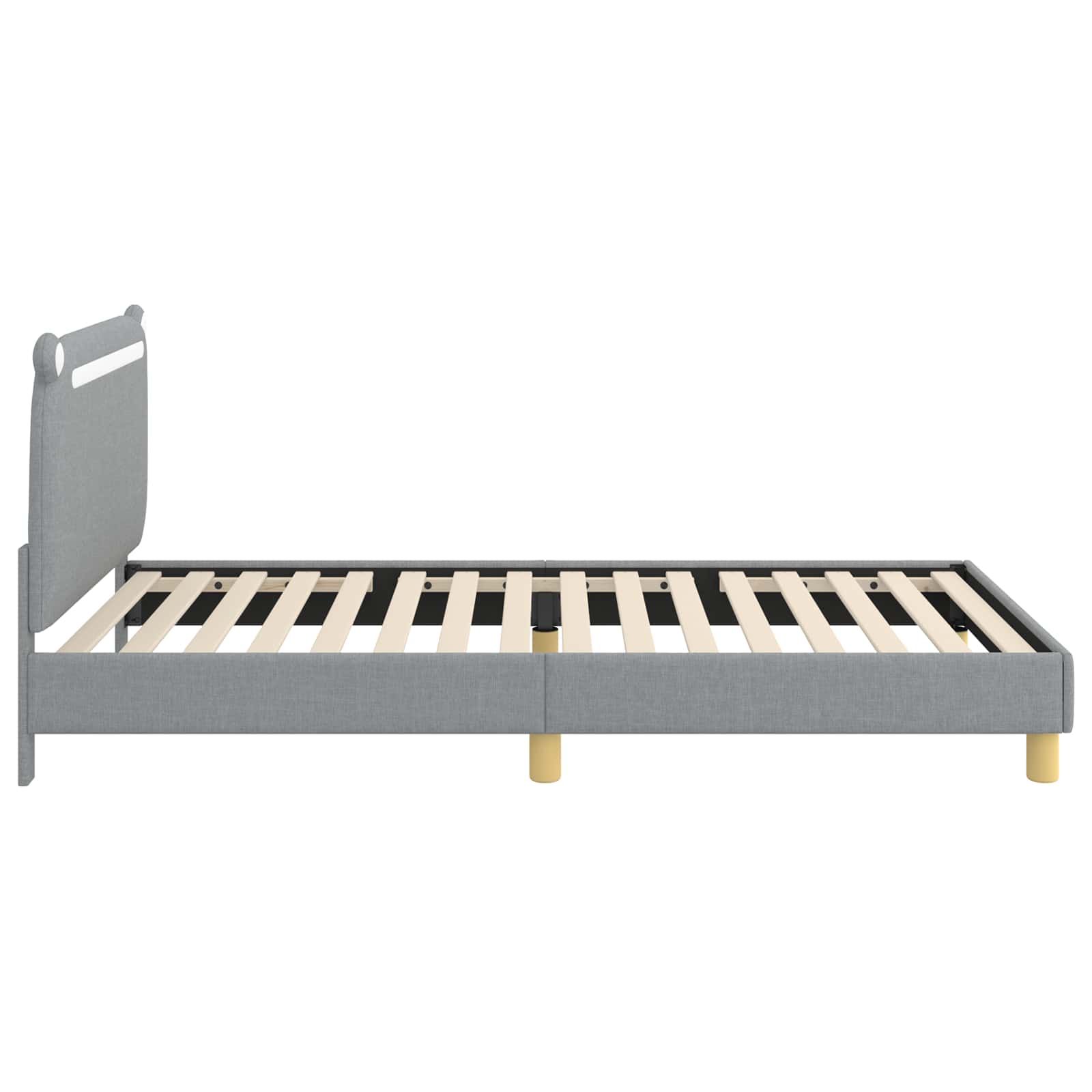 Krevet za djecu s uzglavljem Svjetlosiva 80 x 200 cm Tkanina