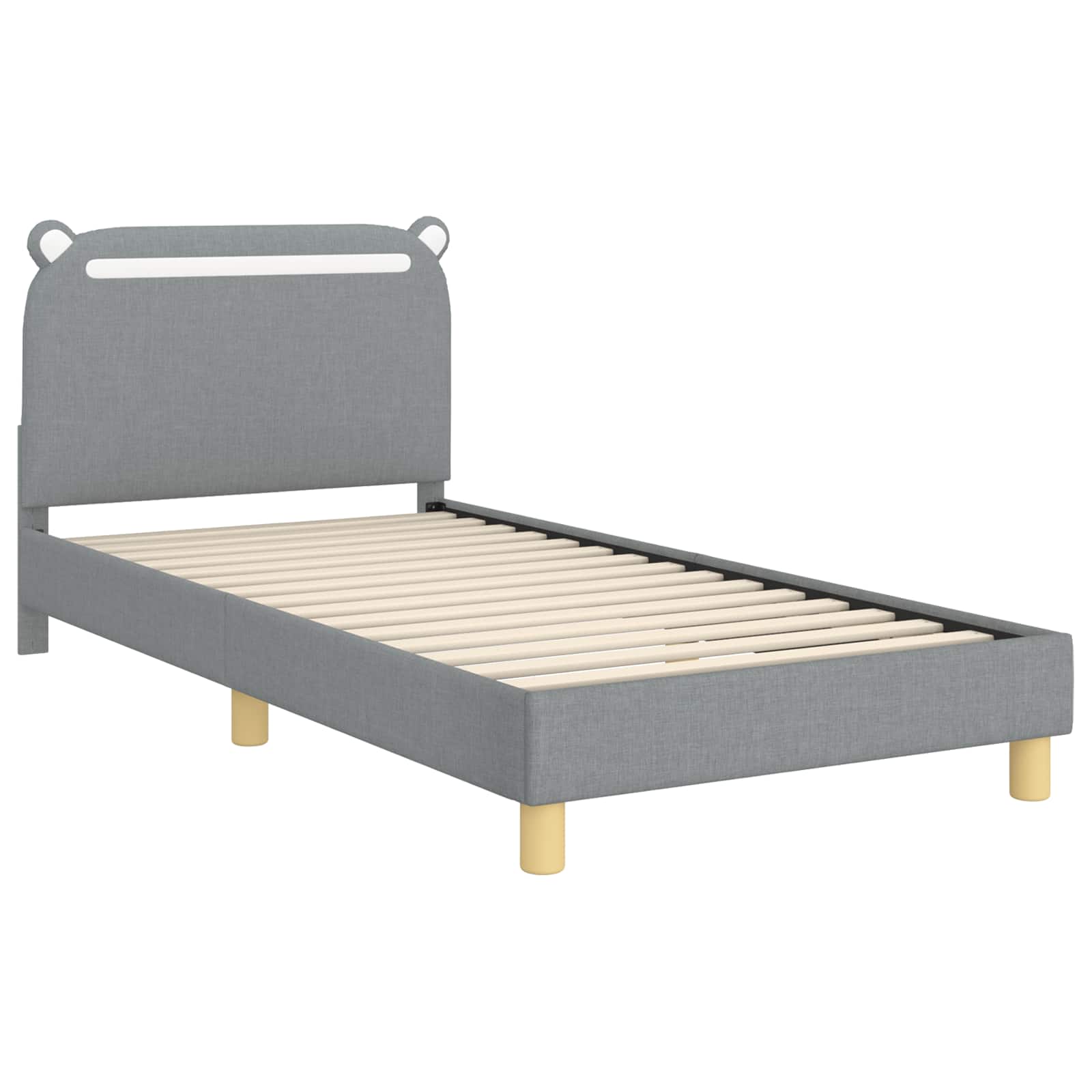 Krevet za djecu s uzglavljem Svjetlosiva 90 x 190 cm Tkanina