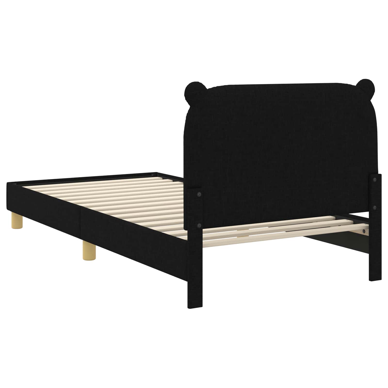 Krevet za djecu s uzglavljem Crna 90 x 200 cm Tkanina