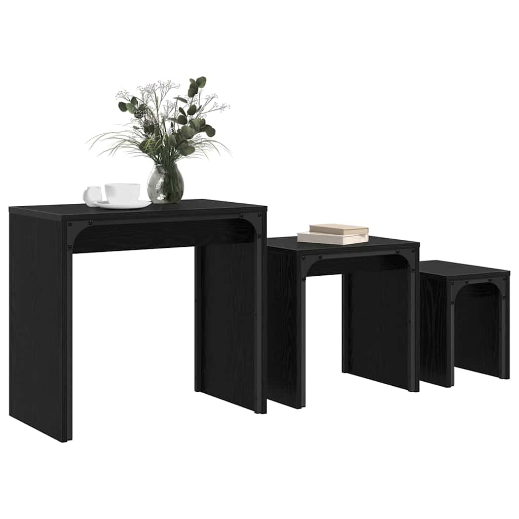 Kava Stol 3 kom. Crni hrast 60 x 35 x 56 cm Konstruirano drvo