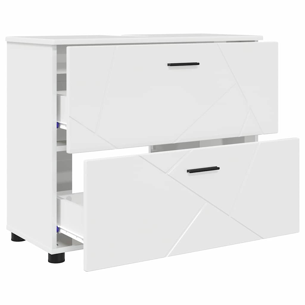 Kupaonski ormar s ladicama Visoki sjaj bijela 76,5 x 35 x 64 cm