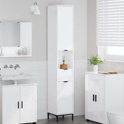 Kupaonski ormar s vratima Visoki sjaj bijela 31,5 x 33 x 190 cm