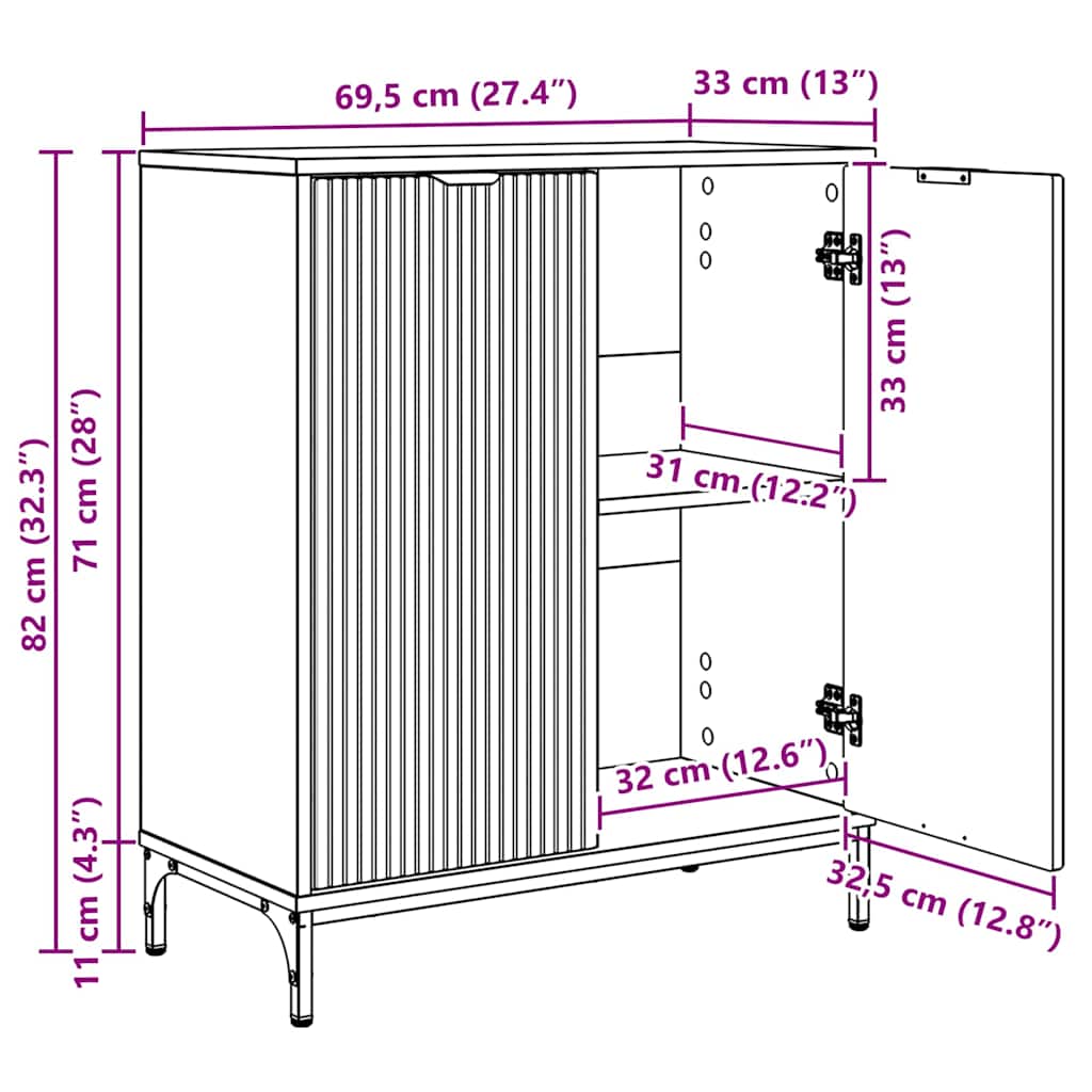 Kreveta Crna 69,5 x 33 x 82 cm Konstruirano drvo