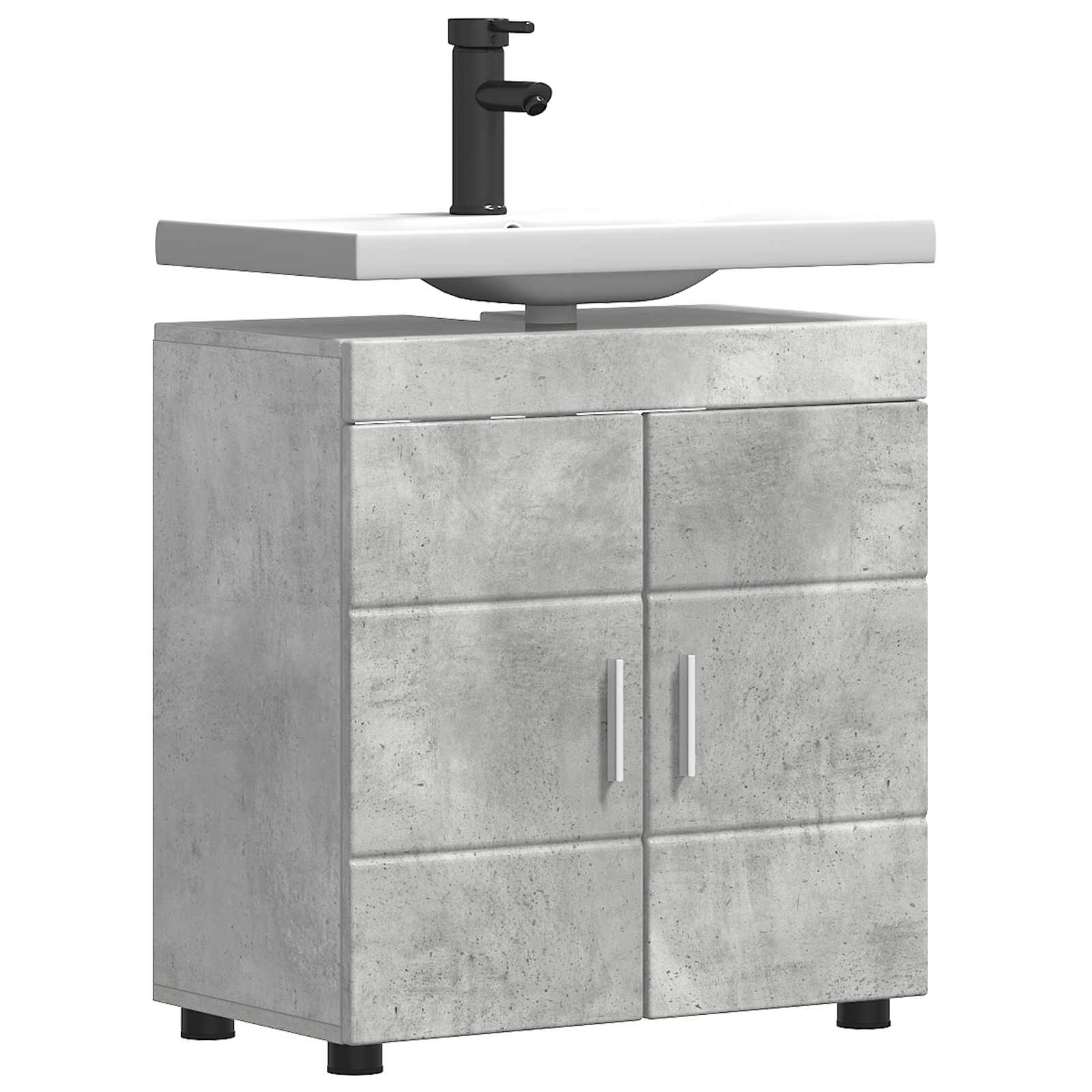 Set ormarića za kupaonicu TULUM Betonski sivi 60 x 34 x 63 cm