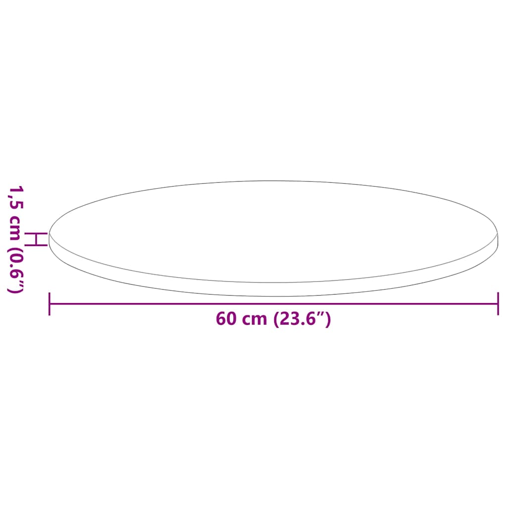 Gornji dio stola Crna Ø 60 x 1,5 cm Konstruirano drvo