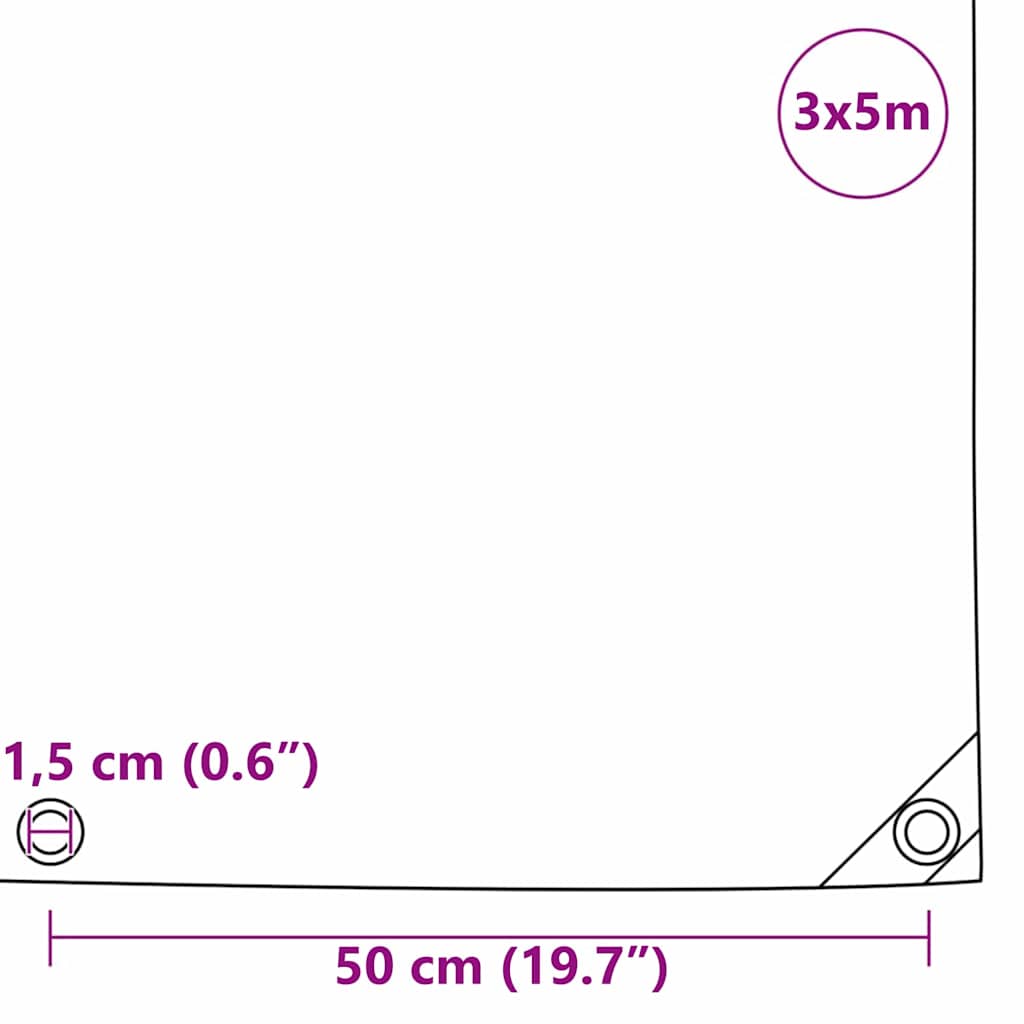 Cerada 650g / m² Bež 3 x 5 m Platno s PVC premazom