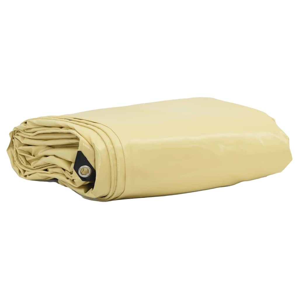 Cerada 650g / m² Bež 4 x 4 m Platno s PVC premazom