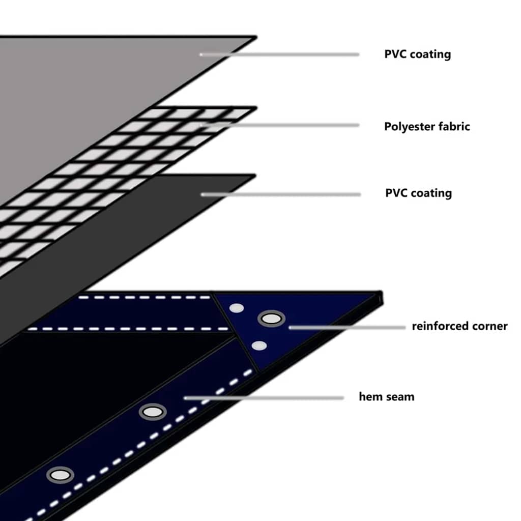 Cerada 650g / m² Bež 4 x 4 m Platno s PVC premazom