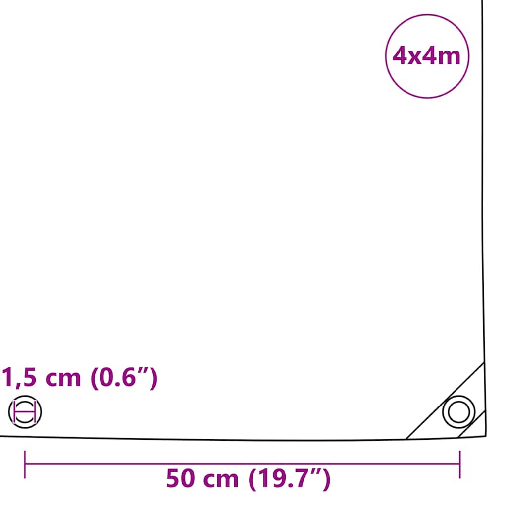 Cerada 650g / m² Bež 4 x 4 m Platno s PVC premazom