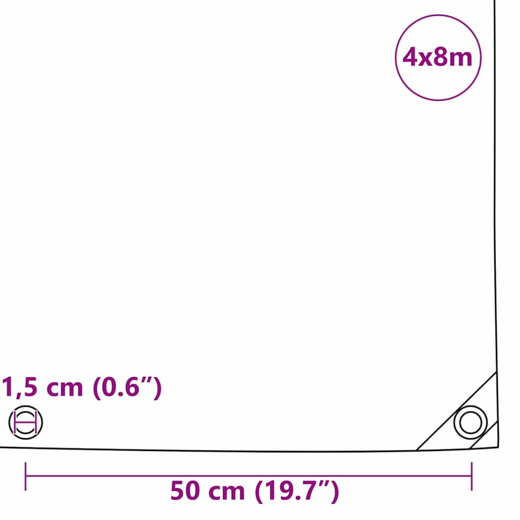 Cerada 650g / m² Bež 4 x 8 m Platno s PVC premazom